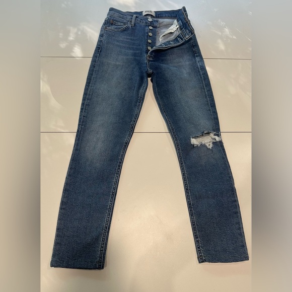 Agolde Denim - AGOLDE NICO High Rise Slim Fit Jeans Blue Distressed Size 24 (A093C-1256)